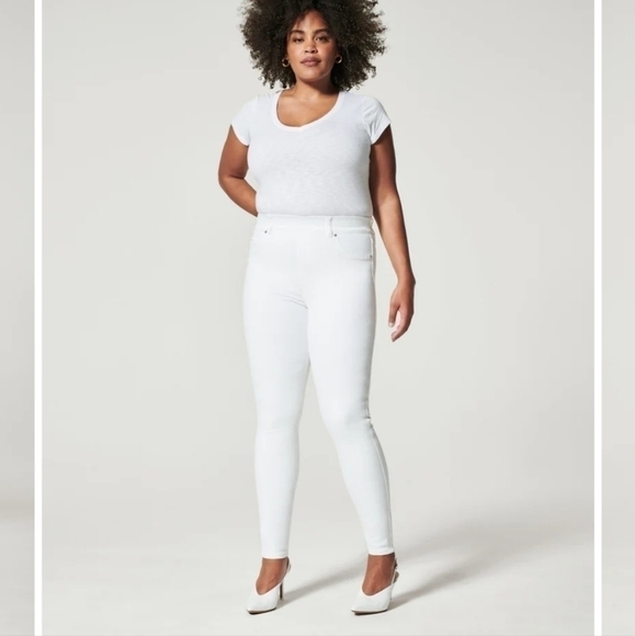SPANX Ankle Skinny Jeans in White, sz 1x - Picture 1 of 16